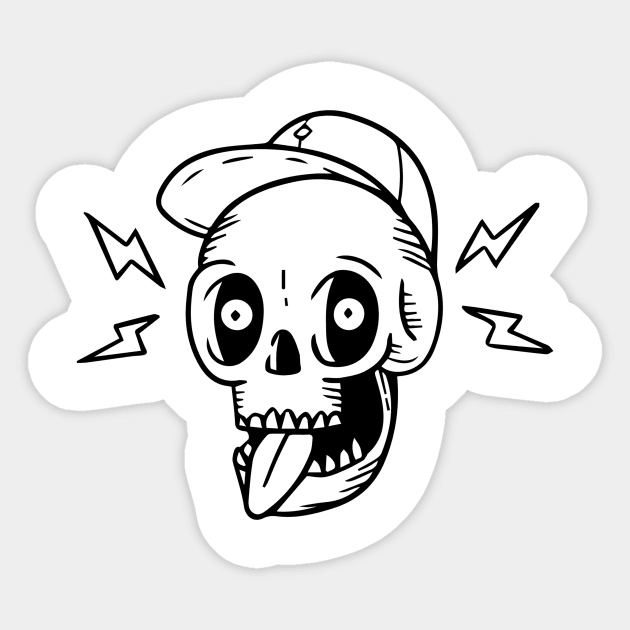 WIRED SKULL Sticker by physicalmemes